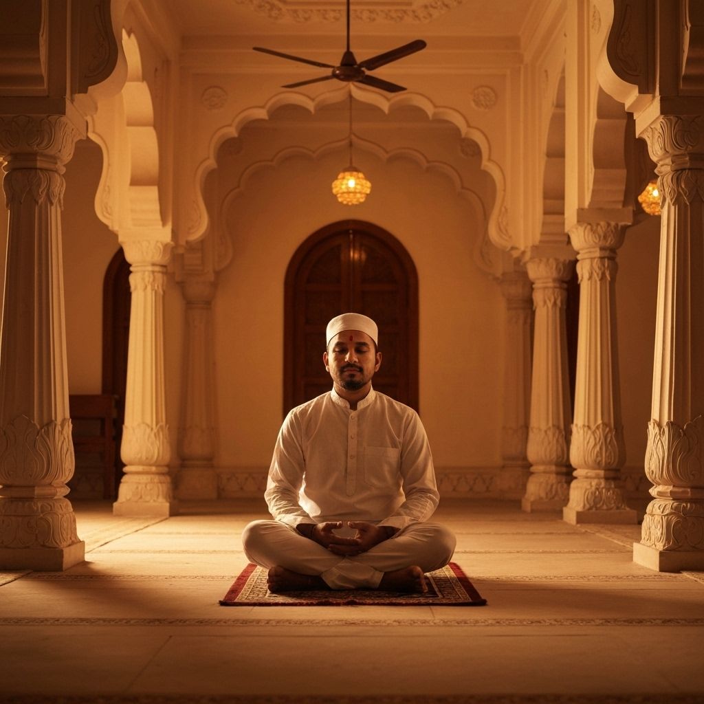 Prayer room and meditation area at Sri Janaki Mahal Trust near Ram Mandir Ayodhya