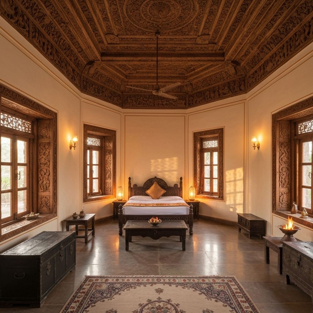 Clean room interior at Sri Janaki Mahal Trust - affordable dharmshala in Ayodhya